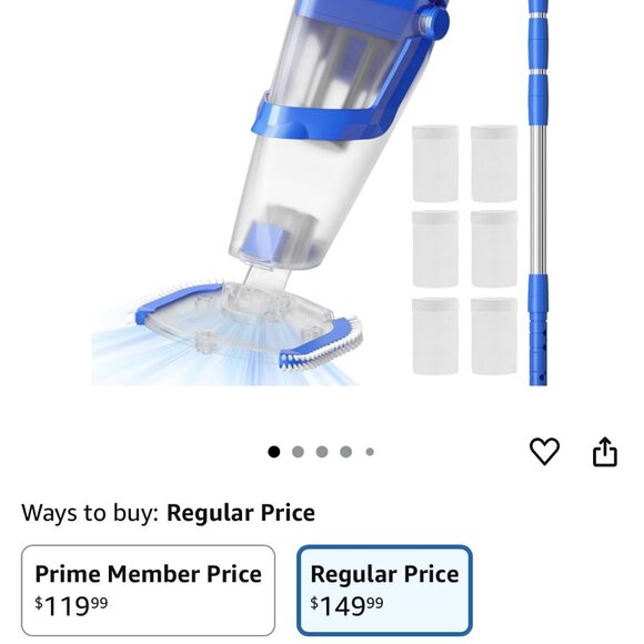 Cordless Handheld Pool Vacuum Cleaner with Telescopic Pole  26.5 GPM Powerful Su - Picture 2 of 8